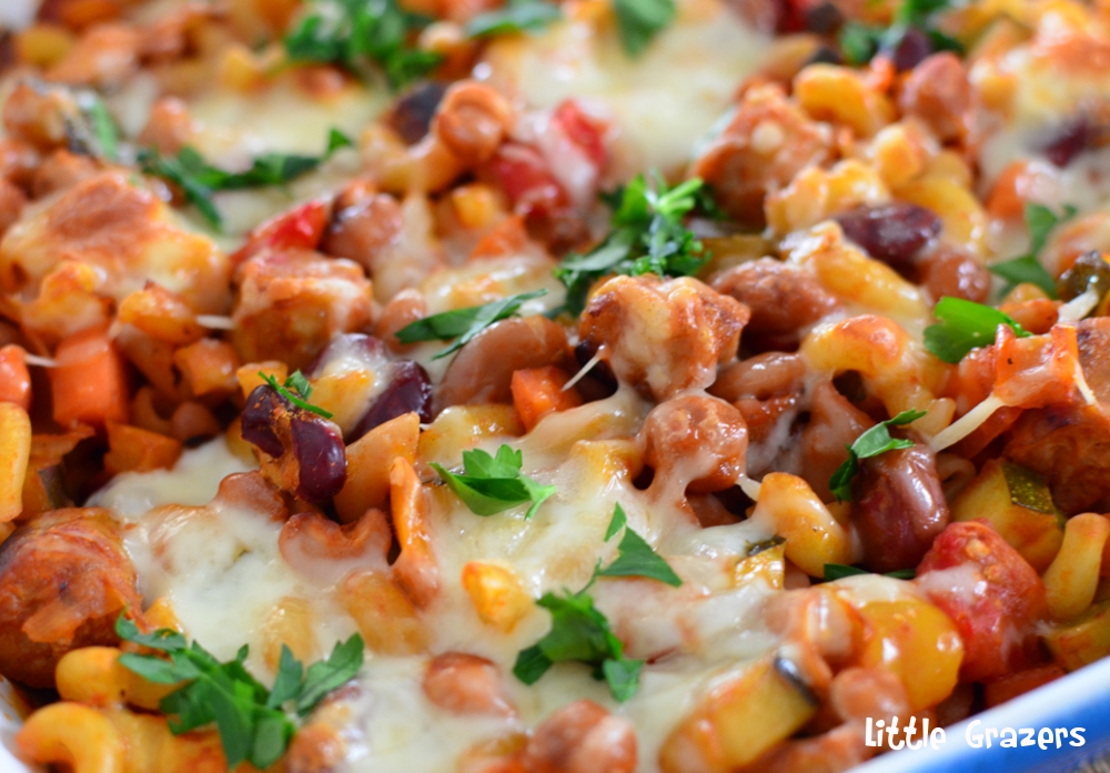 Sausage and Bean Pasta Bake Little Grazers
