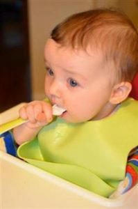 yoghurt on preloaded spoons